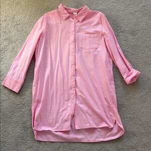 Pink Button-Up Shirt Dress